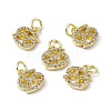 Real 18K Gold Plated Brass Micro Pave Clear Cubic Zirconia Charms KK-E068-VB411-4-4