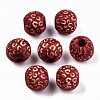 Painted Natural Wood Beads WOOD-T021-53A-08-1