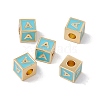Rack Plating Brass Enamel Beads KK-B060-04G-06A-3
