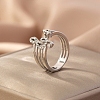 Alloy Rhinestone Rings for Women PW-WG37839-02-1