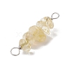 10Pcs 5 Styles Constellation Natural Rose Quartz & Citrine & Golden Sheen Obsidian & South Red Agate & White Moonstone Copper Wire Wrapped Chip Beaded Connector Charms PALLOY-JF02905-10-4