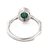 Oval Natural Malachite Adjustable Rings RJEW-Q817-04P-07-3