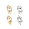 4Pcs 2 Colors Brass Double Fold Over Clasps FIND-FH0010-40-1