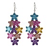 430 Stainless Steel Flower Dangle Earrings EJEW-A137-07P-01-4