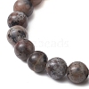 8mm Round Natural Fluorescent Syenite Rock(Glow under UV Light) Beaded Streth Bracelets BJEW-JB10859-4