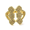 Brass with Cubic Zirconia Rings RJEW-B057-04G-04-2