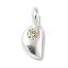 925 Sterling Sliver Cubic Zirconia Moon Charms STER-R002-02S-02-1