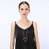 Alloy Couple Heart Pendant Round Snake Chain Necklaces for Women FS-WG2D0F8-01-4