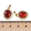 Natural Carnelian(Dyed & Heated) Oval Pendants KK-P283-41G-3