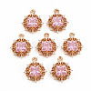 Rack Plating Brass Micro Pave Clear Cubic Zirconia Pendants KK-T060-61-RS-4