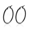 304 Stainless Steel Hoop Earrings PW-WG89744-16-1