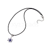 Evil Eye Handmade Lampwork & Glass Sead Beaded Pendant Necklaces NJEW-MZ00092-04-4