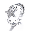 Star Brass Micro Pave Clear Cubic Zirconia Finger Rings for Women FS-WGB2D32-03-2