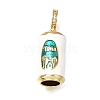 Brass Micro Pave Clear Cubic Zirconia and Enamel European Dangle Charms CU-CBAA556-05B-1