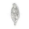 Brass Clear Cubic Zirconia Connector Charms KK-Z094-06P-01-1