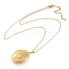 304 Stainless Steel Oval Locket Pendant Cable Chain Necklaces for Women NJEW-M050-04D-G-4