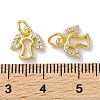 Rack Plating Brass Micro Pave Clear Cubic Zirconia Pendants KK-Z039-14G-3