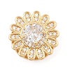 Brass Micro Pave Cubic Zirconia Slide Charms ZIRC-I068-12G-A-1