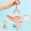 Cotton Rope Rainbow Tassel Keychain AJEW-WH0250-60LG-3