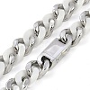 304 Stainless Steel & Ceramics Cuban Link Chain Necklaces for Women NJEW-B116-08P-01-1