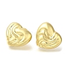 Rack Plating Heart Brass Stud Earrrings EJEW-L097-14G-2