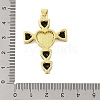 Rack Plating Brass Micro Pave Cubic Zirconia Heart Shape Virgin Mary Cross Pendant KK-S380-44E-G-3