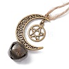 Alloy Moon with Star Pendant Decoration HJEW-JM02415-03-4