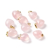 Natural Rose Quartz Pendants X-G-I311-A13-G-3