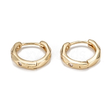 Ring Sparkling Cubic Zirconia Huggie Hoop Earrings for Girl Women EJEW-H126-05G
