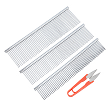 CHGCRAFT 4Pcs 4 Style Stainless Steel Pet Combs AJEW-CA0001-60