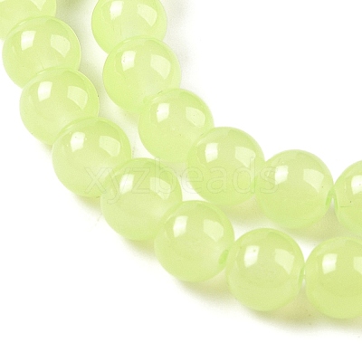 Imitation Jade Glass Beads Strands DGLA-S076-8mm-17-1