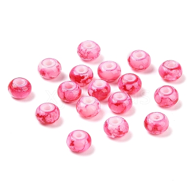 Opaque Spray Painted Glass Beads GLAA-G118-01O-1