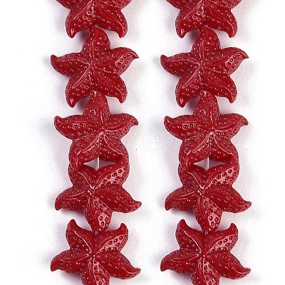 Synthetic Coral Dyed Carved Beads Strands CORA-K009-06B-04-1