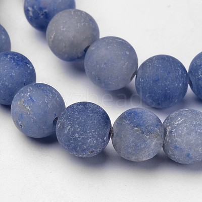 Dyed & Heated Natural Blue Aventurine Beads Strands G-D809-09-8mm-1