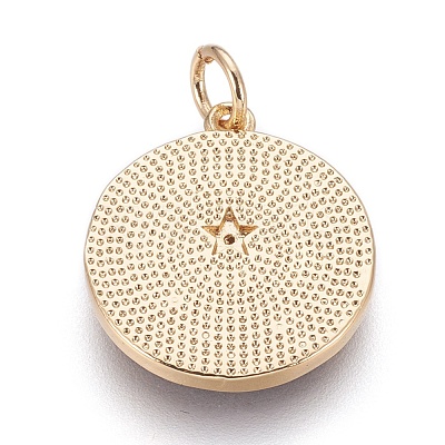 Brass Enamel Pentacle Pendants KK-O113-05C-G-1