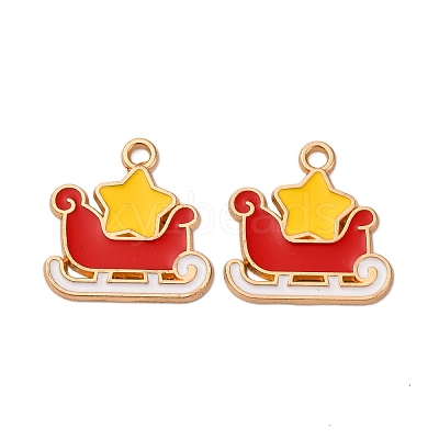 Christmas Alloy Enamel Pendants ENAM-K080-01J-G-1