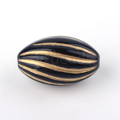 Oval Plating Acrylic Beads PACR-Q102-128B-1