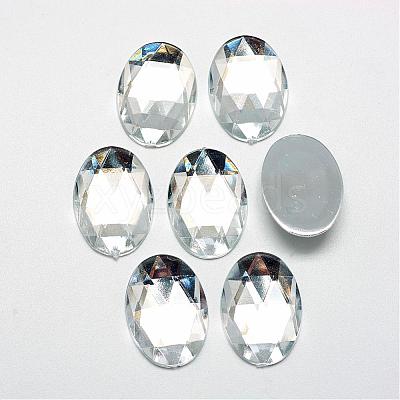 Acrylic Rhinestone Flat Back Cabochons GACR-Q011-13x18-02-1