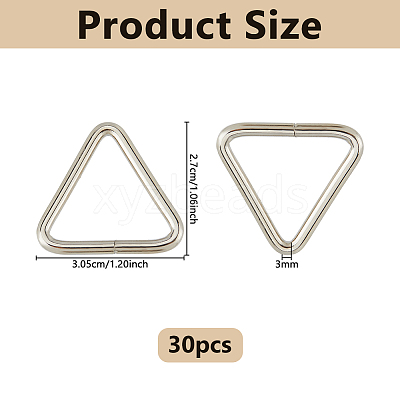 30Pcs Stainless Steel Triangle Ring Buckles STAS-DC0017-18-1