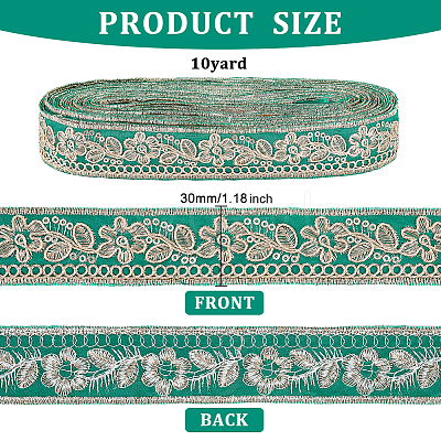 Ethnic Style Embroidery Polyester Ribbons OCOR-WH0060-33A-1