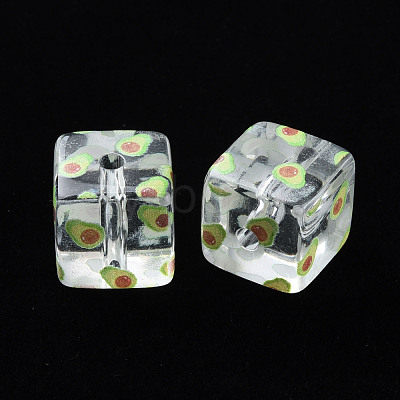 Transparent Printed Acrylic Beads MACR-S374-08A-05-1