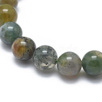 Natural Indian Agate Bead Stretch Bracelets X-BJEW-K212-C-010-1