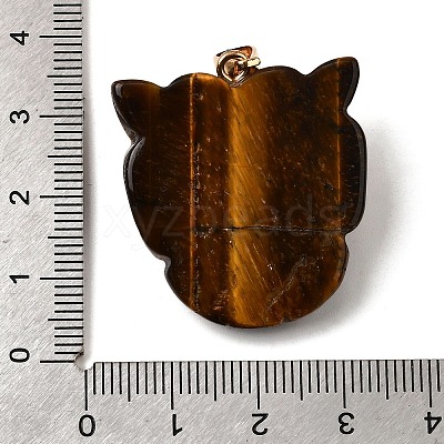 Natural Tiger Eye & Synthetic Turquoise Pendants G-Z090-02G-03-1
