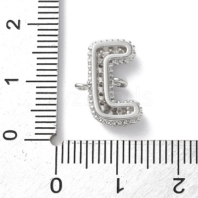 Brass Micro Pave Cubic Zirconia Letter Links KK-I717-04J-P-1