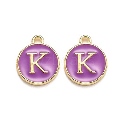 Golden Plated Alloy Enamel Charms ENAM-Q437-12K-1