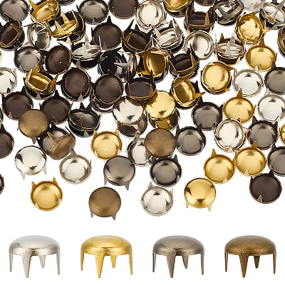 160Pcs 4 Colors Brass Studs Rivets KK-GF0001-23B-1