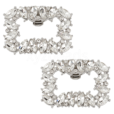 Alloy Crystal Rhinestone Shoe Buckle Clips FIND-WH0021-88P-1