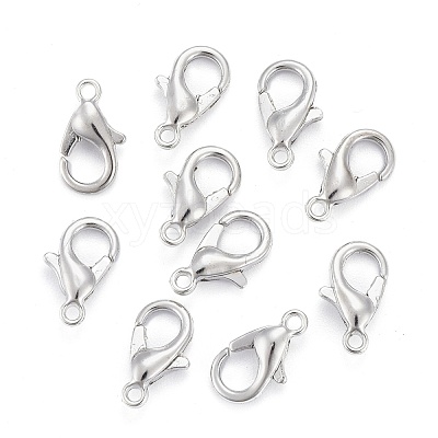 Platinum Plated Zinc Alloy Lobster Claw Clasps X-E103-P-NF-1