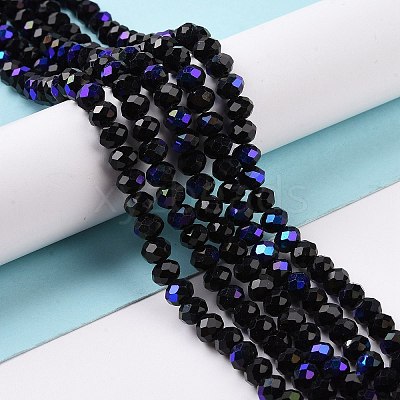 Electroplate Opaque Solid Color Glass Beads Strands EGLA-A034-P4mm-L01-1