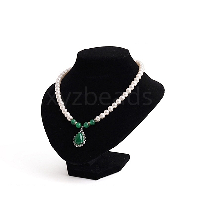 Bust Plastic Covered with Velvet Necklace Display Stands NDIS-L006-01B-1